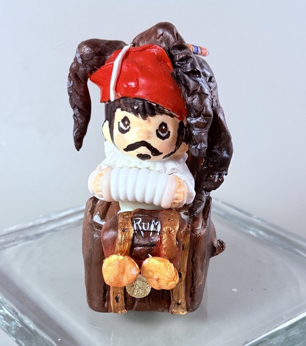 Rare Pirate Jack In Box Altered Precious Moments 1991 OOAK Handmade Signed Art